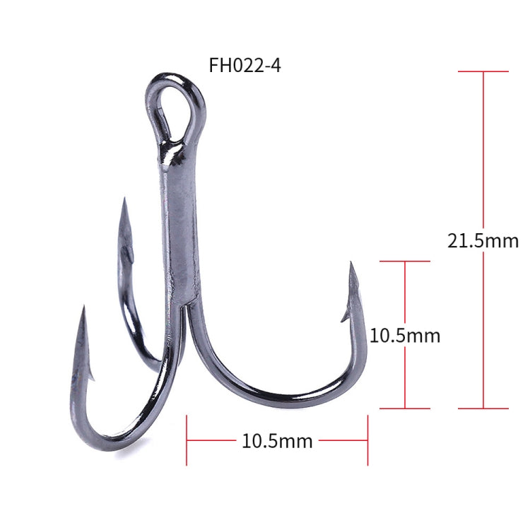20 PCS Classic Black High Carbon Steel Fishing Three-jaw Treble Hooks