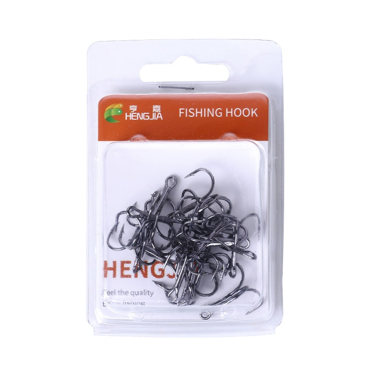 20 PCS Classic Black High Carbon Steel Fishing Three-jaw Treble Hooks