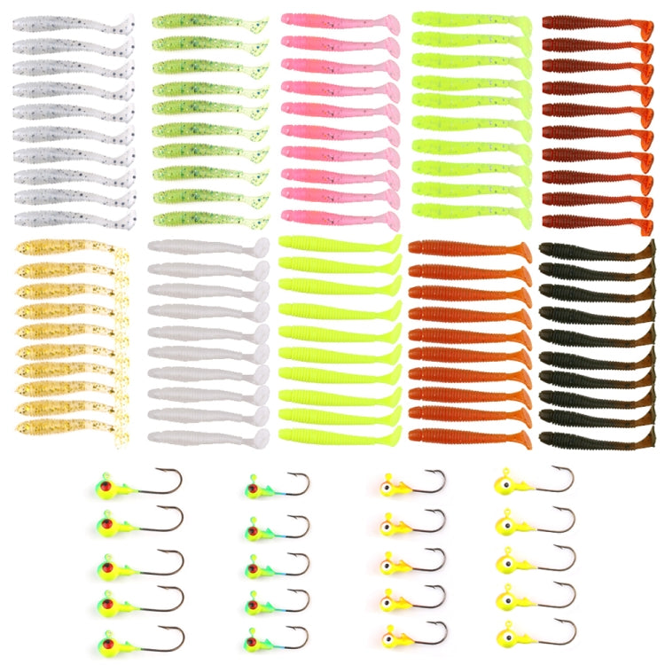 HENGJIA SO041H 120 PCS Outdoor Fishing Gear Fish Bait Soft Bait Road Bait Set