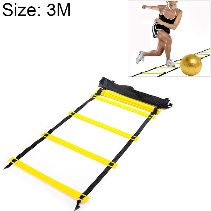 3 Meters 6 Knots Thin Section Pace Training Tough Durable Soft Ladder Football Training Wear Resistant Ladder Rope(Yellow)