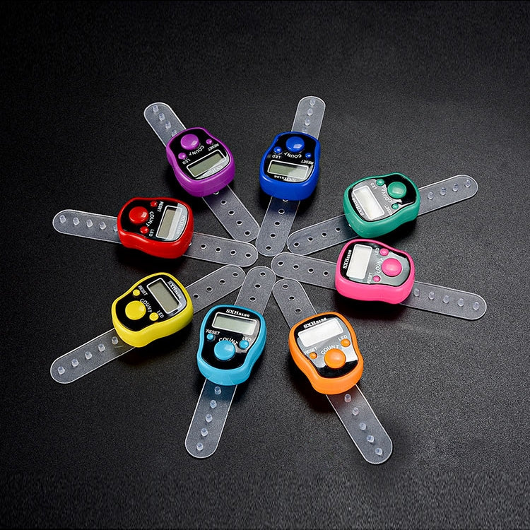 Multifunction Calorie Healthy Digital Electronic Pedometer Step Counter with Waist Clip, High Quality Ring Counter With LED Light, Electronic Finger Ring Counter, Random Color Delivery