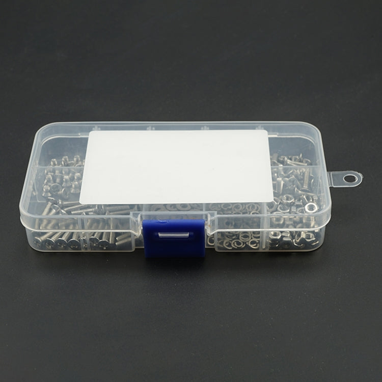 300 PCS M3 Stainless Steel 304 Cross Countersunk Head Screw Nut Flat Mat Spring Lock Washers Combination Set