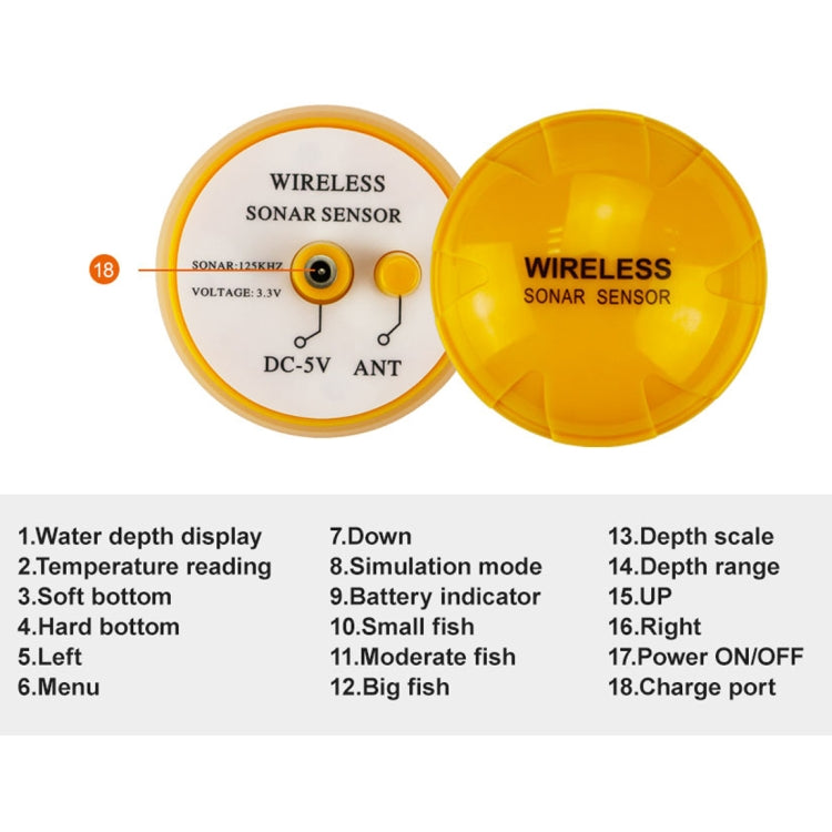XF-88 Portable Wireless Visual HD Screen Fishing Device Fishfinder
