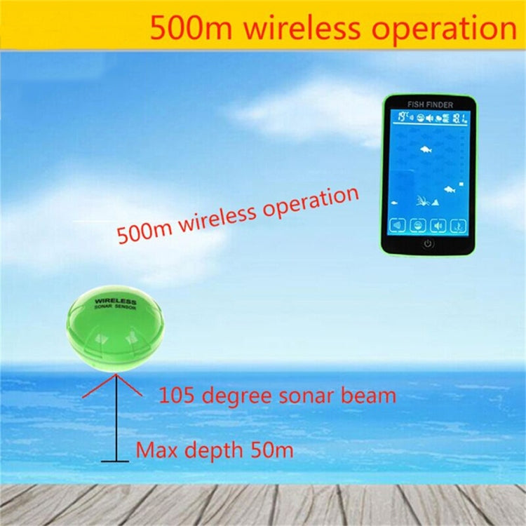Portable Waterproof Wireless Color Touch Screen Fishing Device Fish Finder