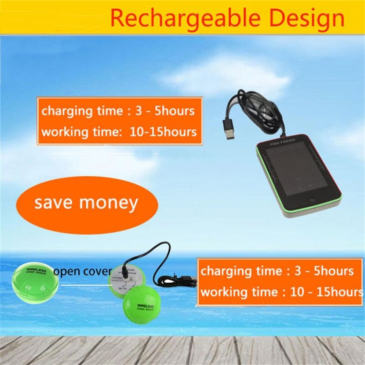 Portable Waterproof Wireless Color Touch Screen Fishing Device Fish Finder