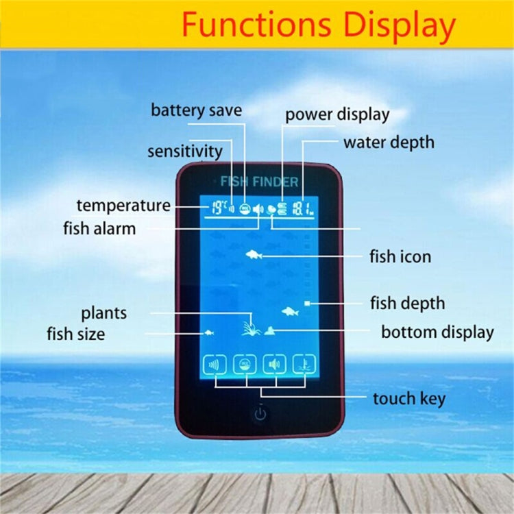 Portable Waterproof Wireless Color Touch Screen Fishing Device Fish Finder