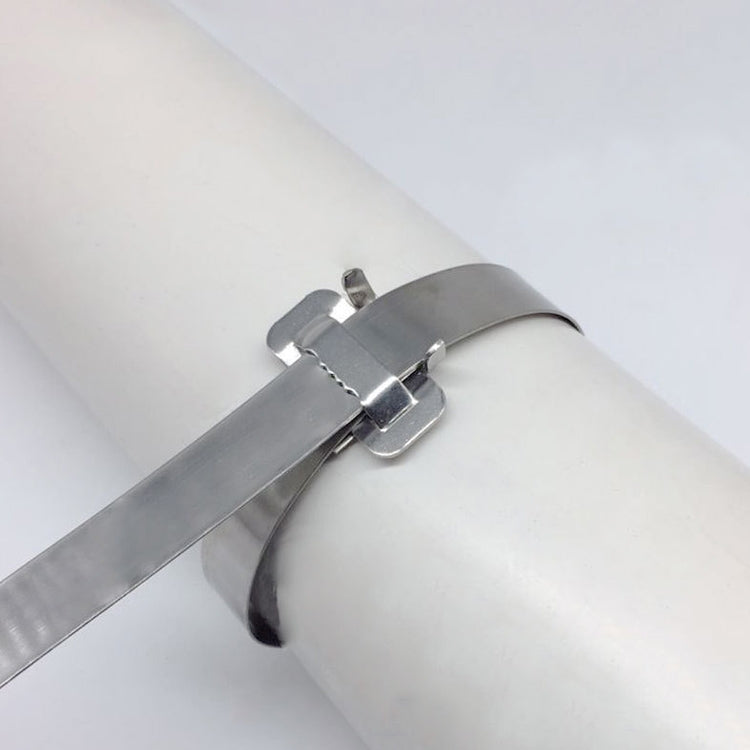 30m 304 Stainless Steel Wire Tray Oil Pipe Tie with Hoop, Size: 19Ã—0.5mm