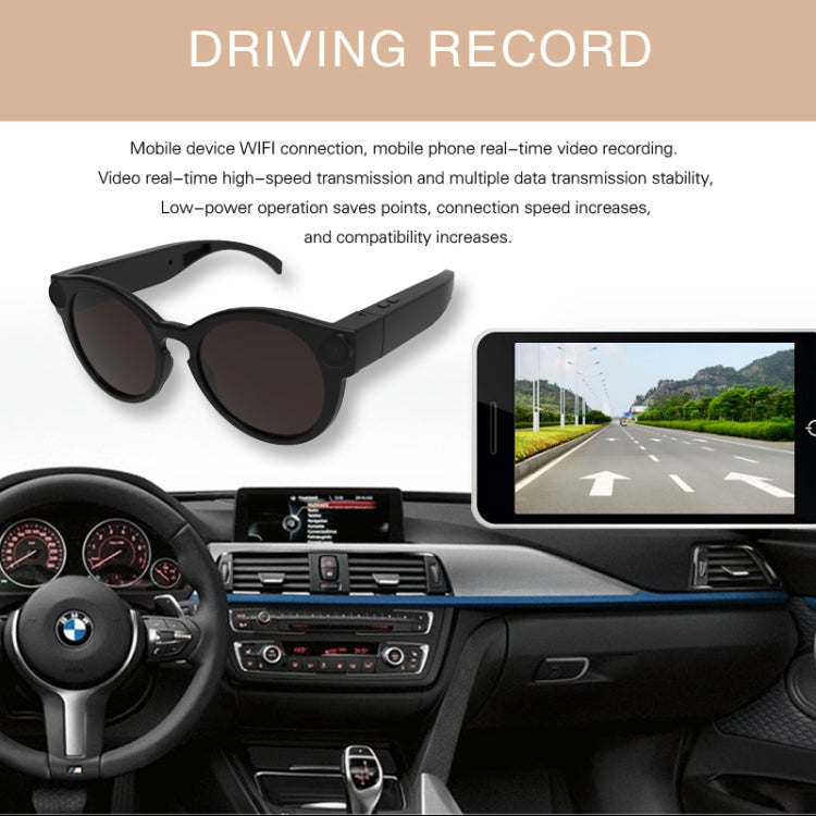 K11 Smart WIFI Glasses, Support 155 degrees Wide-angle & TF Card & USB & Indicator Light