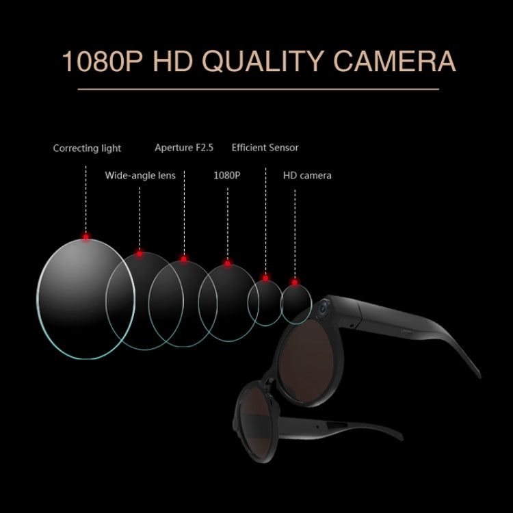 K11 Smart WIFI Glasses, Support 155 degrees Wide-angle & TF Card & USB & Indicator Light