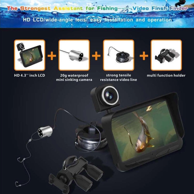 X2B 4.3 inch Color LCD Screen 3.0MP + 2.0MP Double Camera Visual Fish Finder with Night Vision LED Light & 20m Video Cable