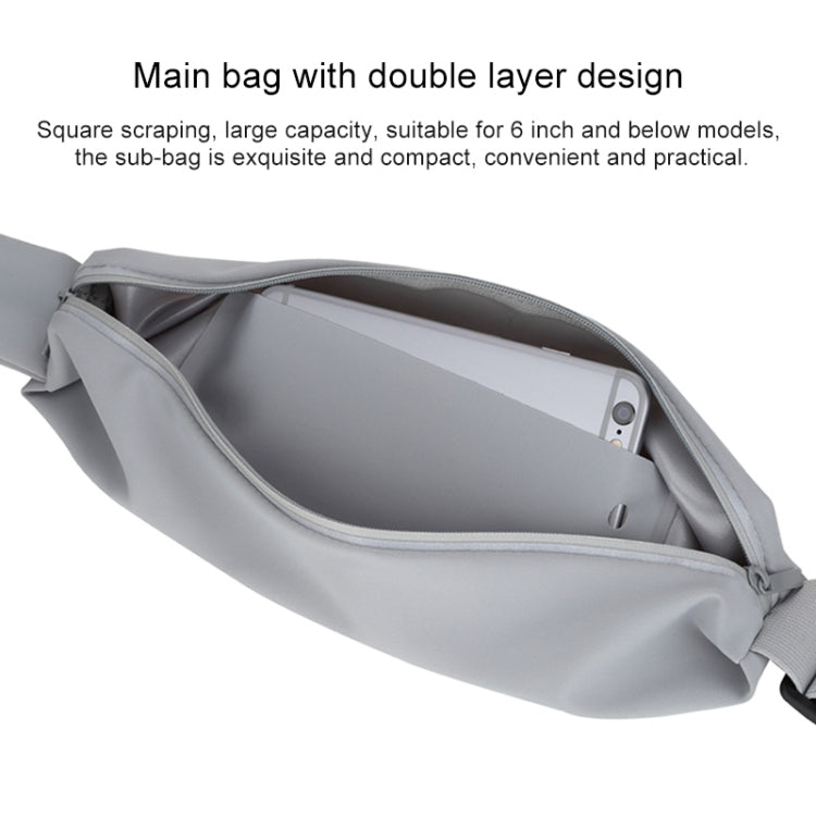 Romix RH16 Double Layer Design Fashionable Waterproof Waist Bag with Reflective Strip, 4.7 Inch