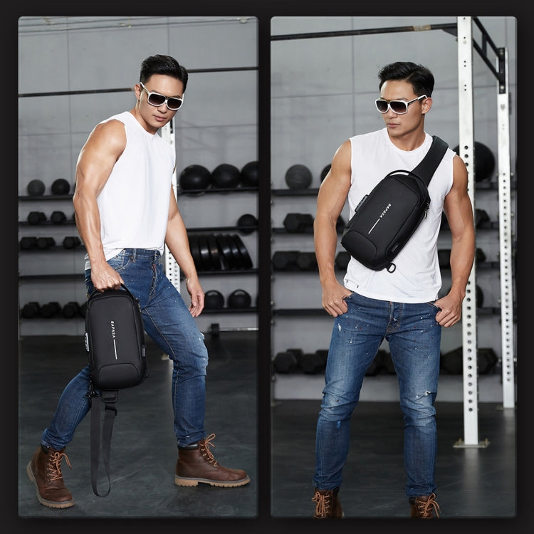 BAPASA A-177 Men Anti-theft Energetic Crossbody Bag with USB Port(Black)