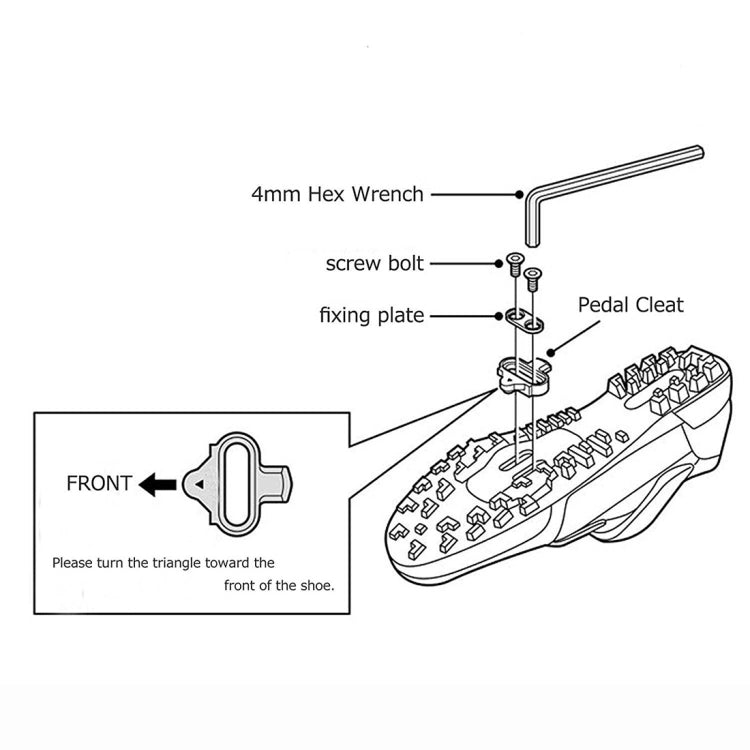 2 PCS MTB SPD Pedal Cleat for Shimano Mountain Bike Lock System SM-SH51 Bicycle Pedal Cleats Fit All Shimano SPD Bike Shoes
