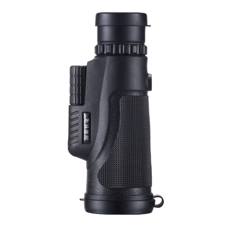 12x50mm Life Waterproof Optical Monocular Telescope with Universal Holder Clip, Clip Suitable for Width 5.8cm-9.2cm Mobile Phones(Black)