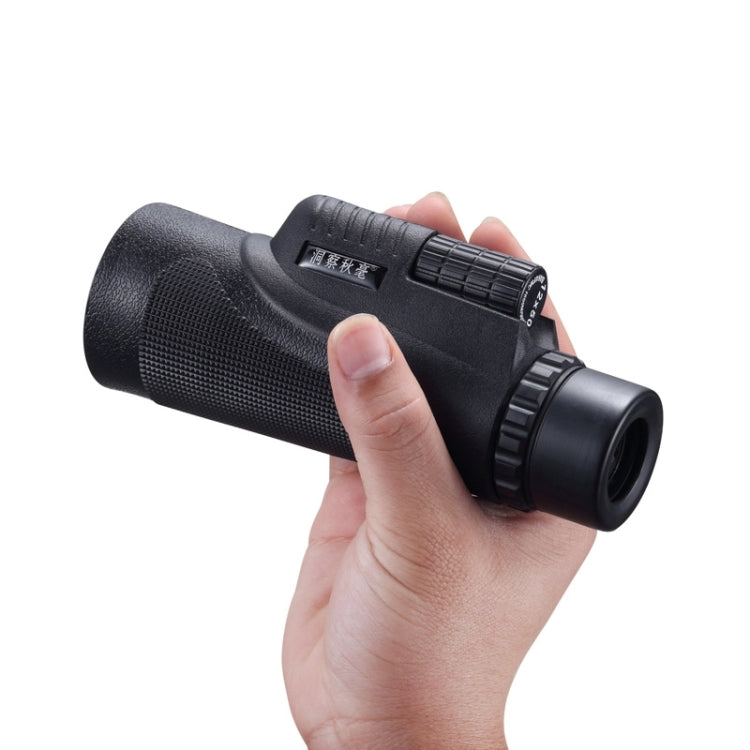 12x50mm Life Waterproof Optical Monocular Telescope with Universal Holder Clip, Clip Suitable for Width 5.8cm-9.2cm Mobile Phones(Black)