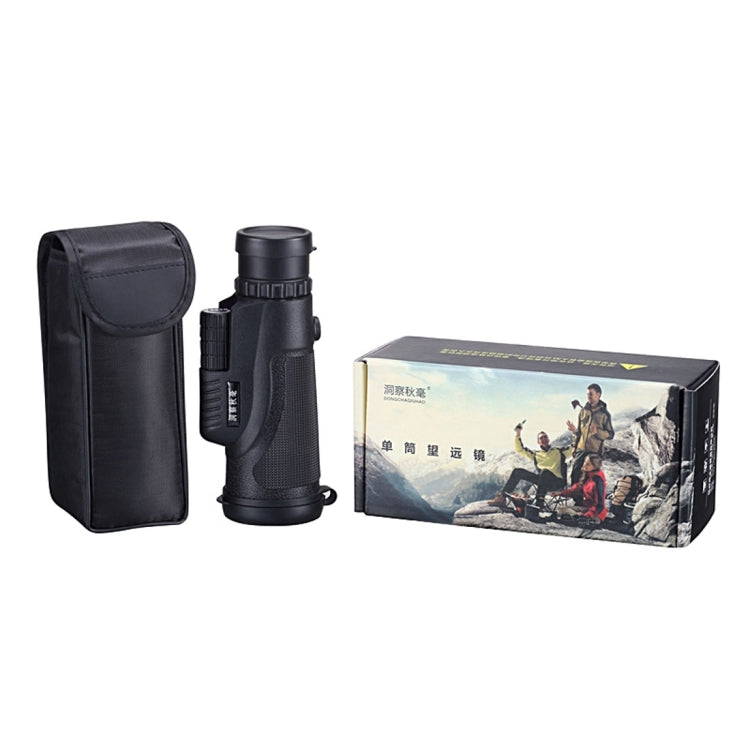12x50mm Life Waterproof Optical Monocular Telescope with Universal Holder Clip, Clip Suitable for Width 5.8cm-9.2cm Mobile Phones(Black)