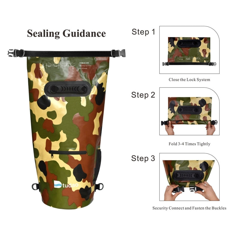 Dtudao Outdoor Waterproof Dry Bag Dry Sack with Dual Shoulder Strap & Bottle Holder, Capacity: 20L