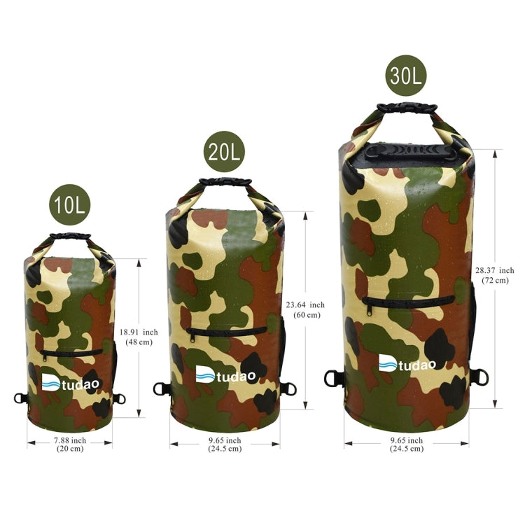 Dtudao Outdoor Waterproof Dry Bag Dry Sack with Dual Shoulder Strap & Bottle Holder, Capacity: 20L