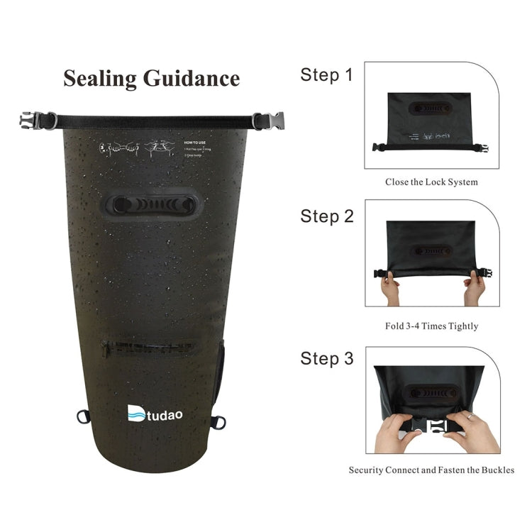 Dtudao Outdoor Waterproof Dry Bag Dry Sack with Dual Shoulder Strap & Bottle Holder, Capacity: 20L
