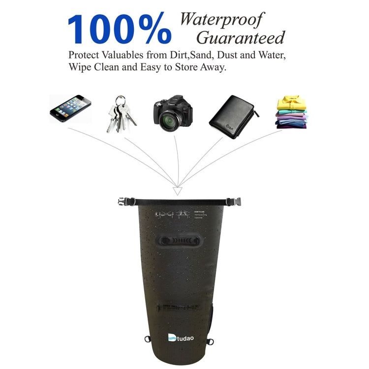 Dtudao Outdoor Waterproof Dry Bag Dry Sack with Dual Shoulder Strap & Bottle Holder, Capacity: 20L