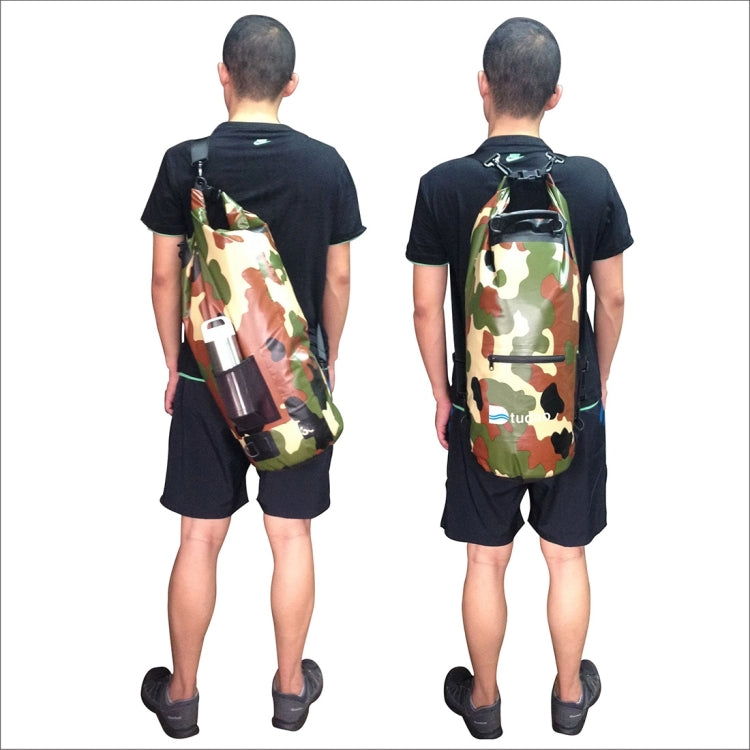 Dtudao Outdoor Waterproof Dry Bag Dry Sack with Dual Shoulder Strap & Bottle Holder, Capacity: 20L