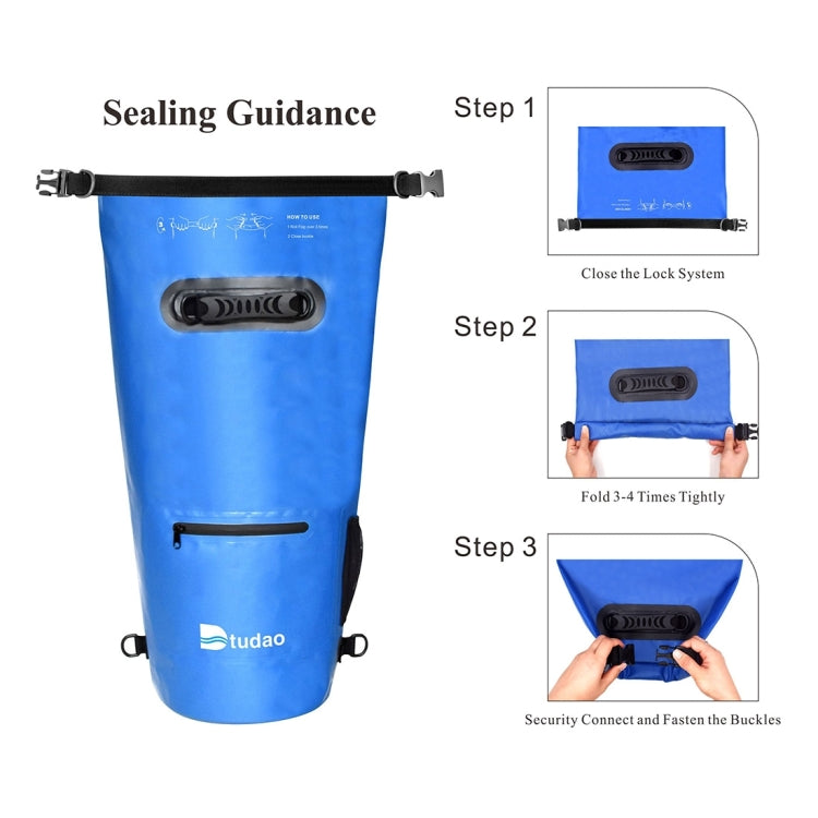 Dtudao Outdoor Waterproof Dry Bag Dry Sack with Dual Shoulder Strap & Bottle Holder, Capacity: 20L