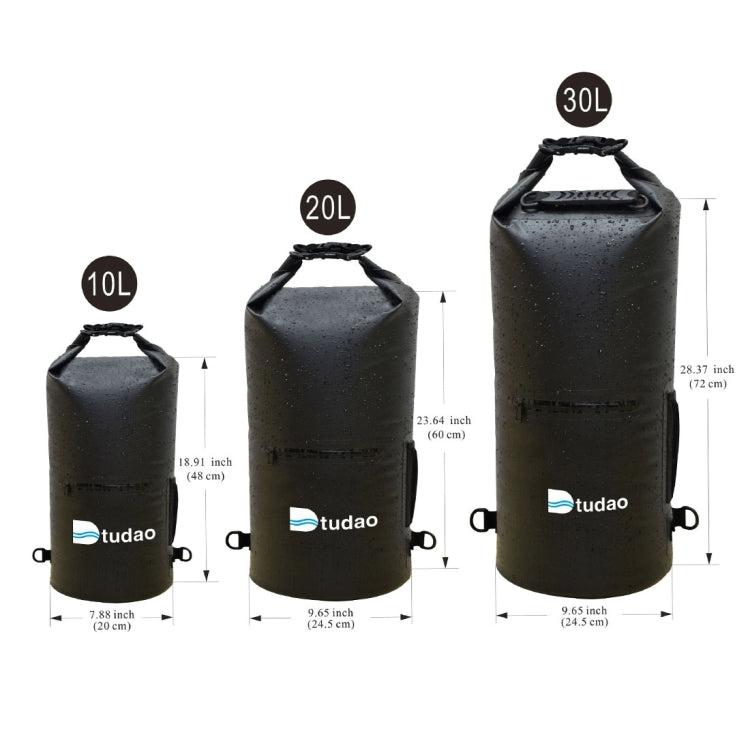 Dtudao Outdoor Waterproof Dry Bag Dry Sack with Dual Shoulder Strap & Bottle Holder, Capacity: 20L