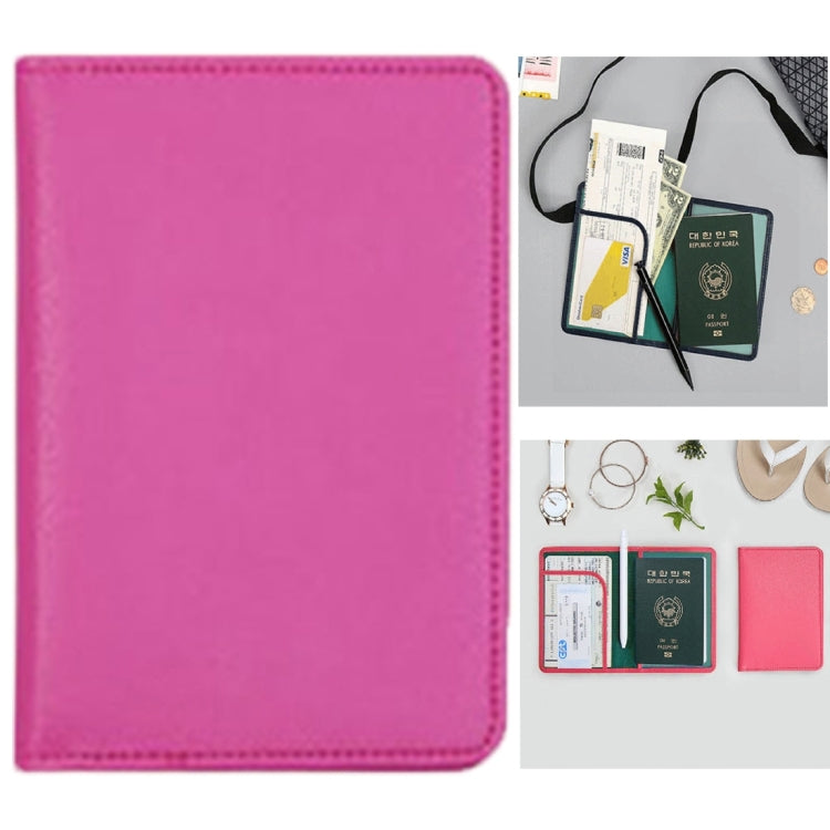 Multi-function Short Style Leather Passport Travel Wallet Certificates Ticket Case with Card Slots &Wallet & Pen Strap