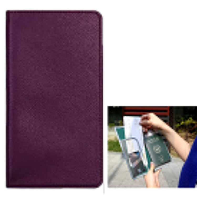 Multi-function Long Style Leather Passport Travel Wallet Certificates Ticket Case with Card Slots &Wallet & Pen Strap