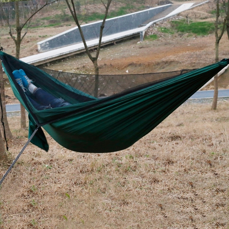Outdoor Nylon Taffeta Hammock Portable Beach Swing Bed with Mosquito Net, Size: 2.9 x 1.4m