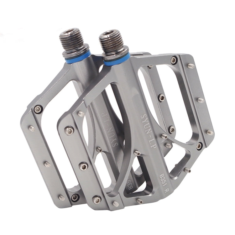 One Pair B351 Sealed Cartridge Bearing Pedals Aluminium alloy + Steel Axle 9/16 inch for Bike MTB BMX (Grey)
