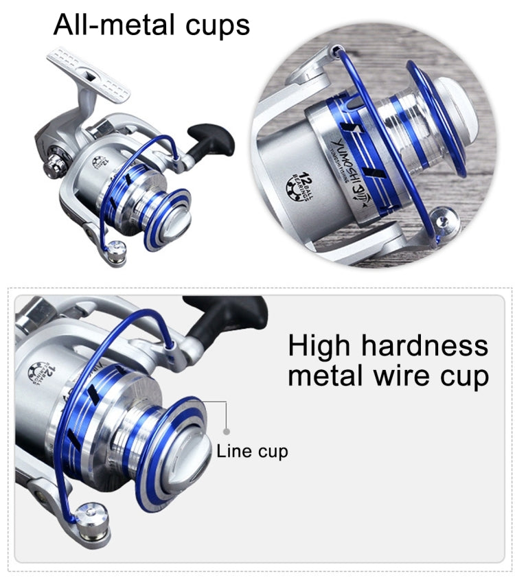YUMOSHI AL5000 Metal Bearings Ratio 5.5:1 Fishing Pole Wheel