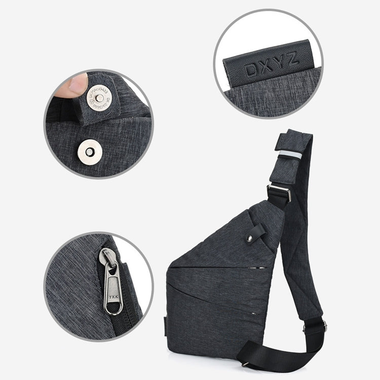 Multi-Function Portable Anti-theft Polyester Business Chest Bag Outdoor Sports Shoulder Bag for Men (Grey)