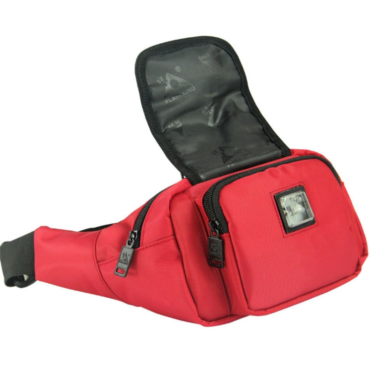 Playking  F1321 Multi-functional Unisex Running Outdoor Sports Water Bottle Waist Bag with LED Light(Red)
