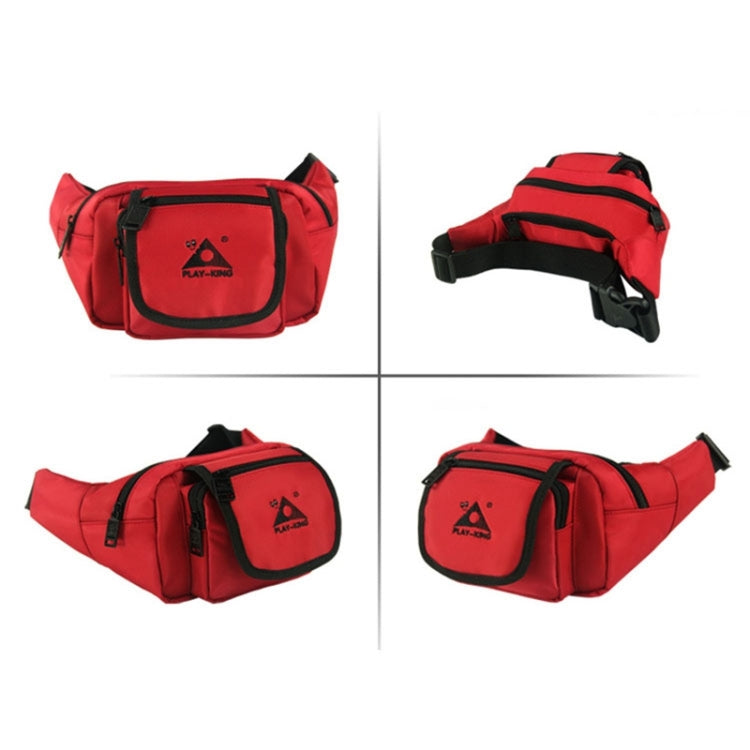 Playking  F1321 Multi-functional Unisex Running Outdoor Sports Water Bottle Waist Bag with LED Light(Red)