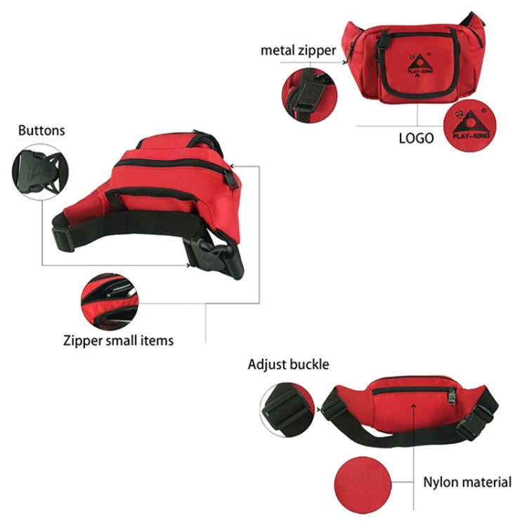 Playking  F1321 Multi-functional Unisex Running Outdoor Sports Water Bottle Waist Bag with LED Light(Red)