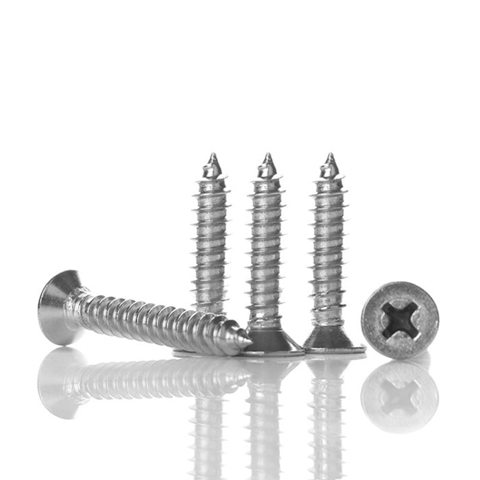 200 PCS 201 Stainless Steel Cross Countersunk Tapping Thread Screw, M6x16