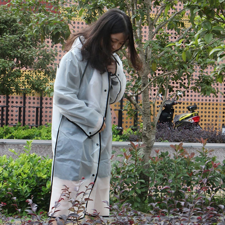 Fashionable Simple Male and Female Students Single Transparent Frosted Raincoat(White L)
