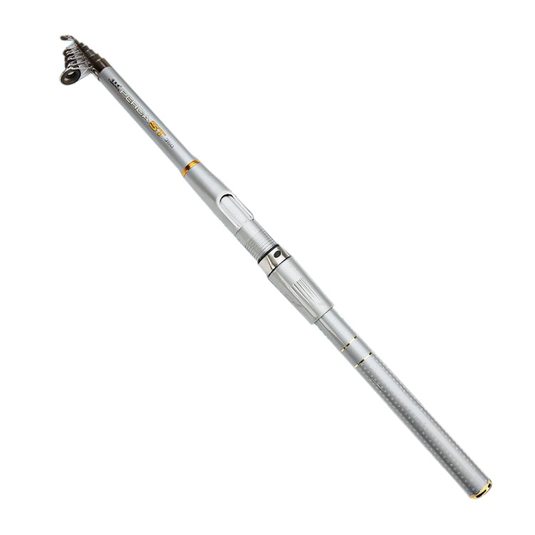 2.7m 5 Sections Silver Portable Pocket Fiberglass Fiber Fishing Rod Poles