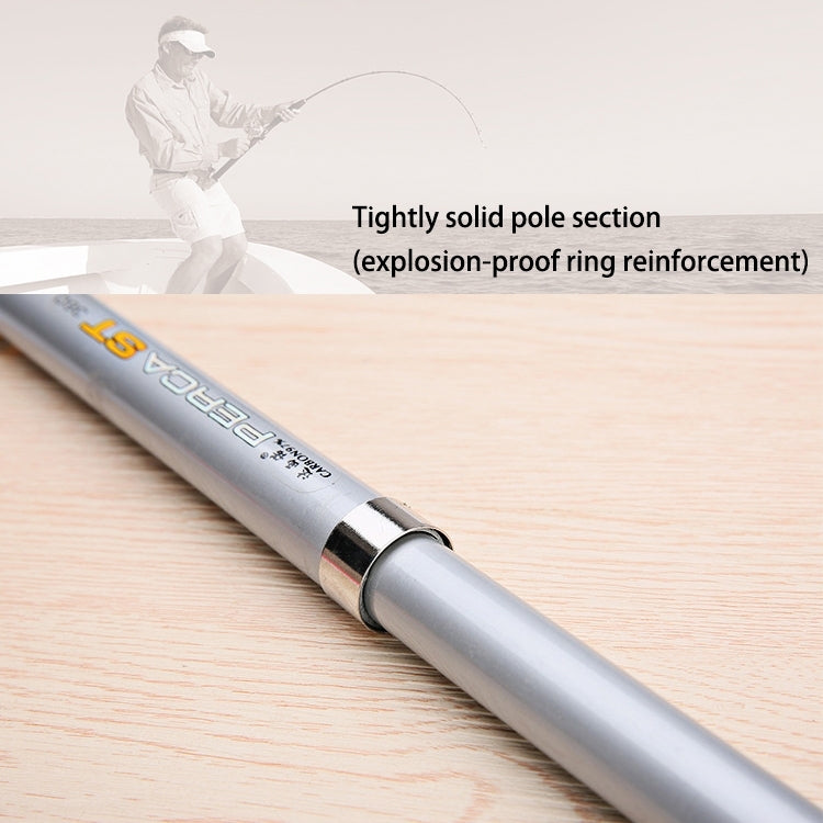 2.7m 5 Sections Silver Portable Pocket Fiberglass Fiber Fishing Rod Poles