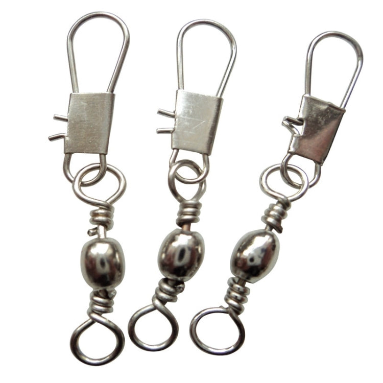 5 PCS 8# 3.5cm Fishing Connectors Barrel Swivel with Safety Snap Ring