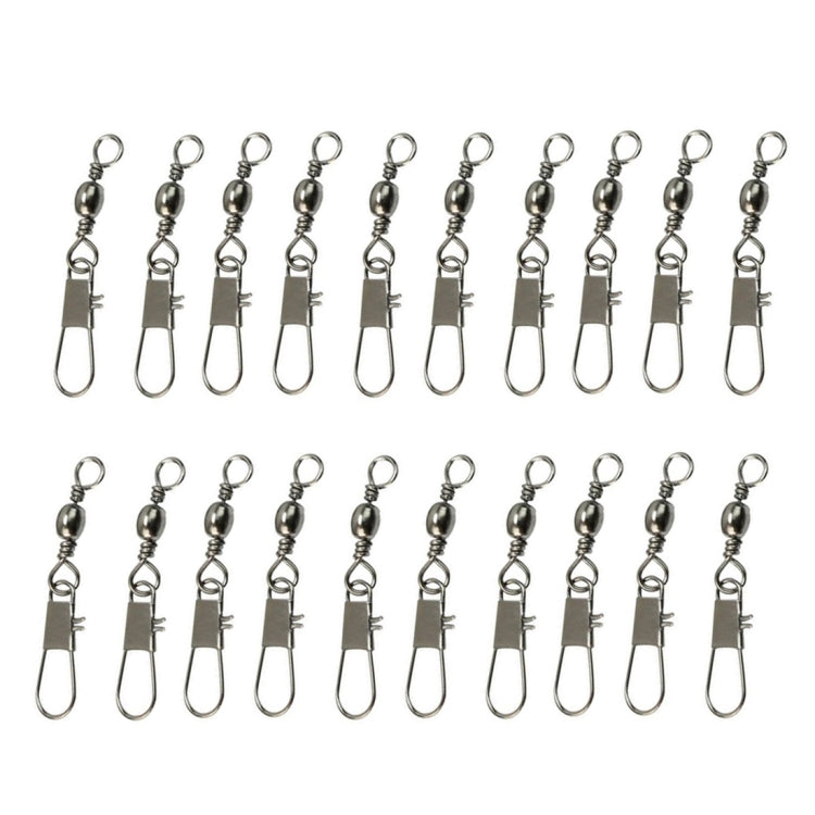 5 PCS 8# 3.5cm Fishing Connectors Barrel Swivel with Safety Snap Ring