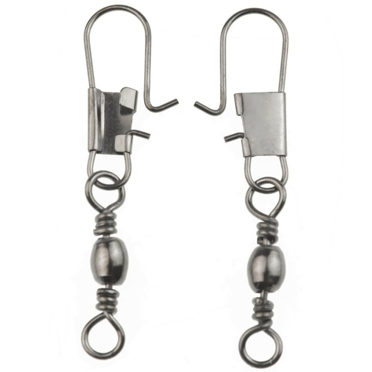 5 PCS 8# 3.5cm Fishing Connectors Barrel Swivel with Safety Snap Ring