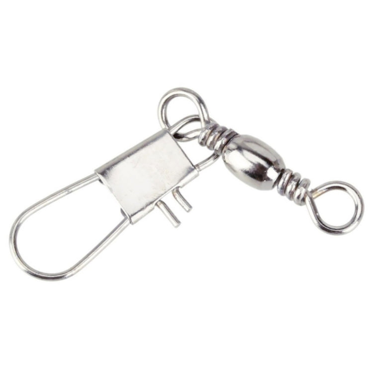 5 PCS 8# 3.5cm Fishing Connectors Barrel Swivel with Safety Snap Ring