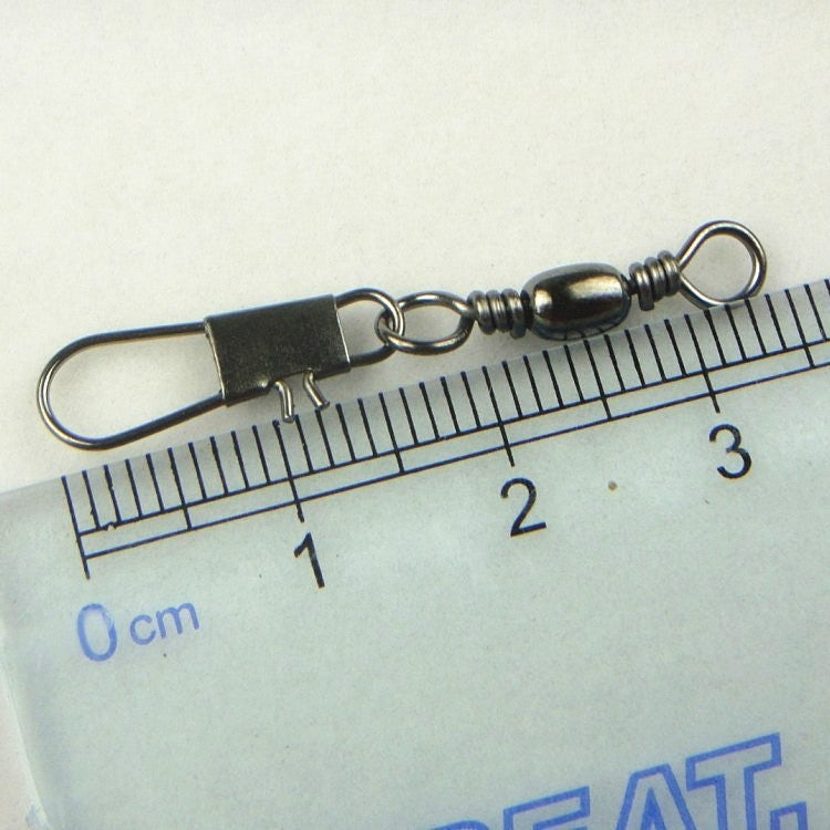 5 PCS 8# 3.5cm Fishing Connectors Barrel Swivel with Safety Snap Ring