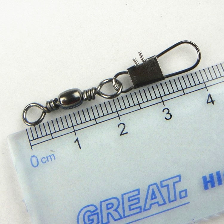 5 PCS 6# 4.2cm Fishing Connectors Barrel Swivel with Safety Snap Ring