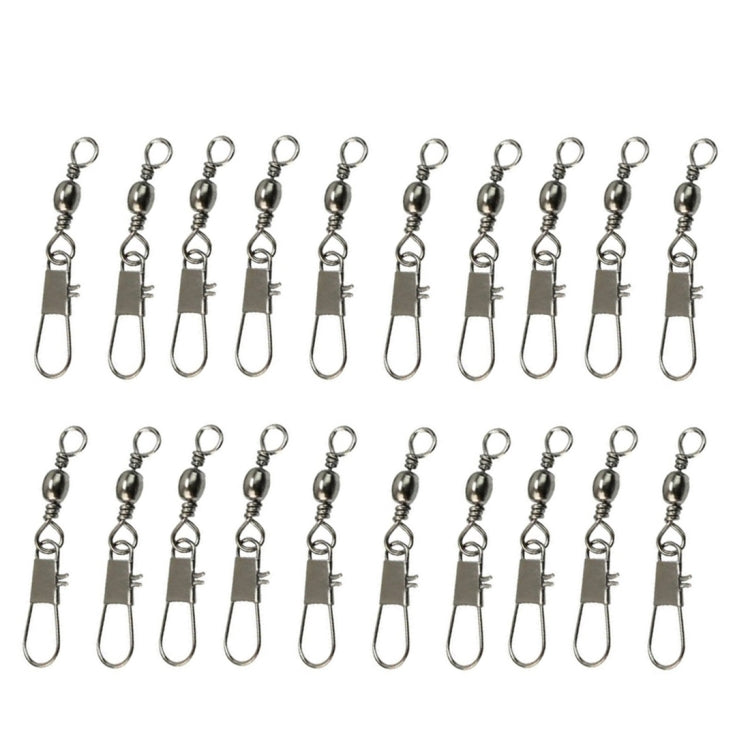 5 PCS 6# 4.2cm Fishing Connectors Barrel Swivel with Safety Snap Ring