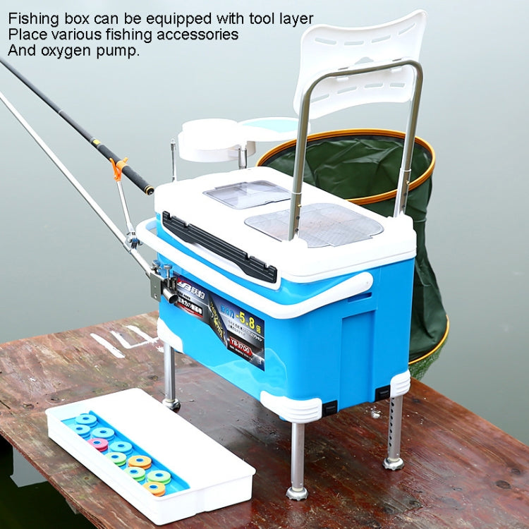 Multifunction Fishing Box Chair with Bait Tray & Umbrella Stand & Fishing Rod Stand Fishing Kit
