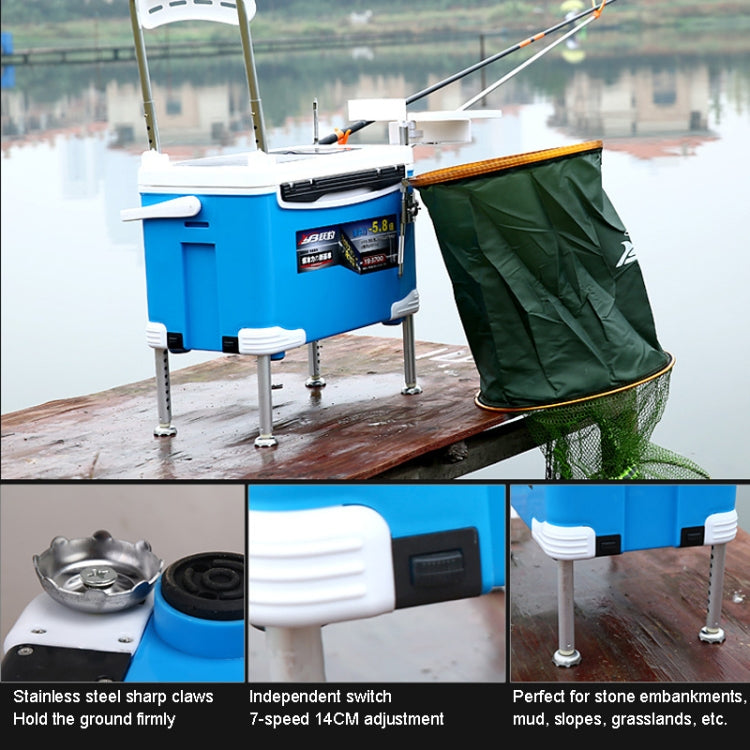 Multifunction Fishing Box Chair with Bait Tray & Umbrella Stand & Fishing Rod Stand Fishing Kit