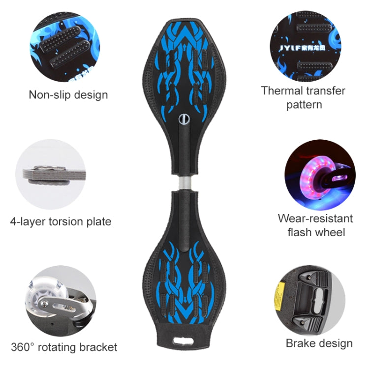 Fashion Rocket Pattern Two-wheeled Skateboard Luminous Flash Wheel Vitality Board